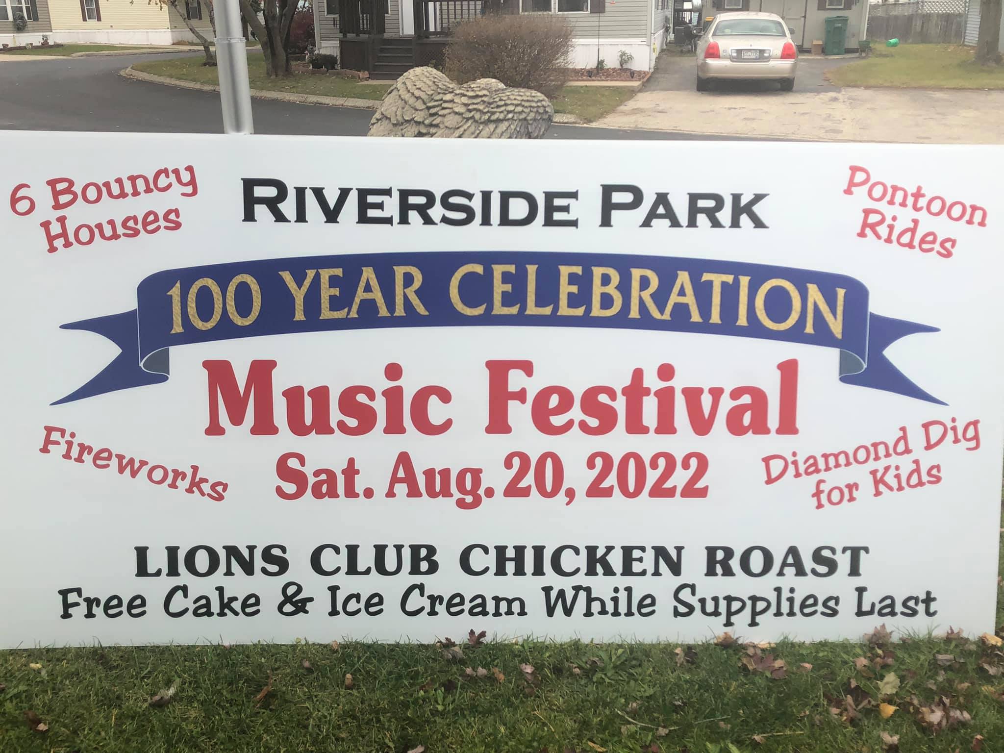 2022 Riverside Park Music Festival sign